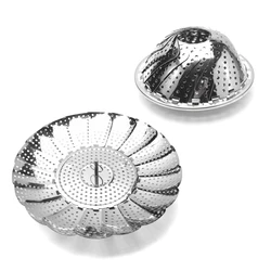 Amazon Hot Sale Kitchen Gadget Household Mini Foldable Multifunctional OEM Stainless Steel Food Grade Steamer