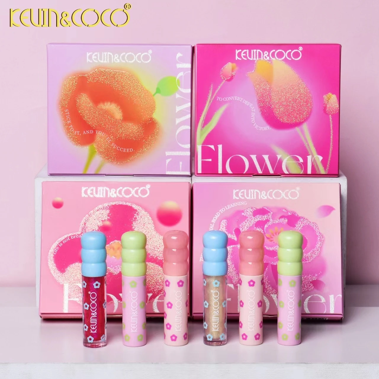Wholesale Kevin Coc Lip Plumper Gloss Cosmetics Shiny Glitter Vegan Private Label Lip Gloss Container Makeup Vendor
