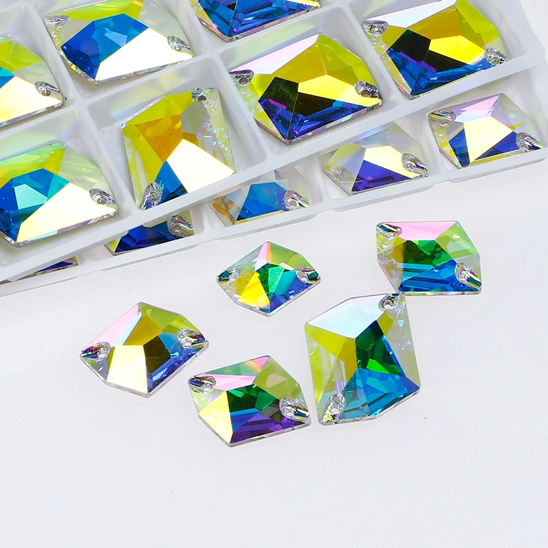 Dongzhou 4070 Crystal 17*13mm sew on with 2holes flatback rhinestone For Garment