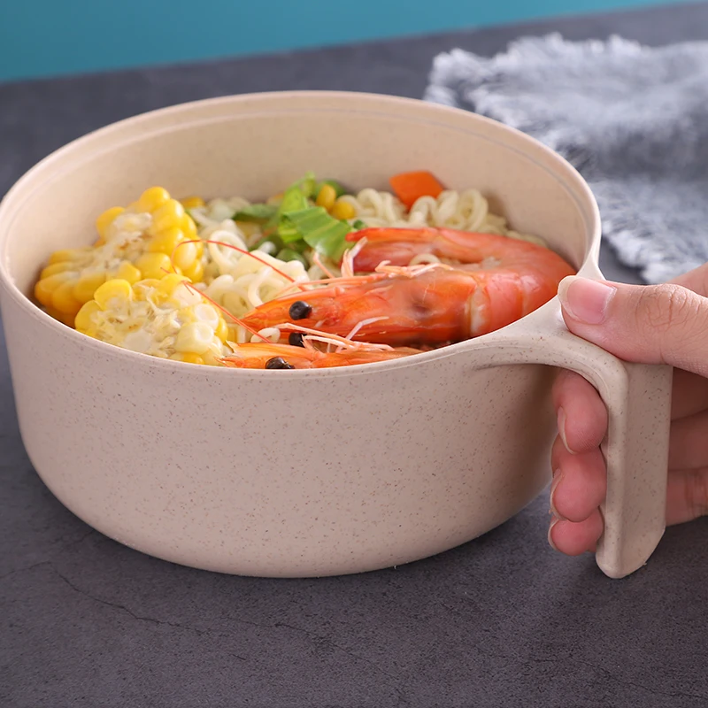 Экологически чистая миска из пшеничной соломы с крышкой и