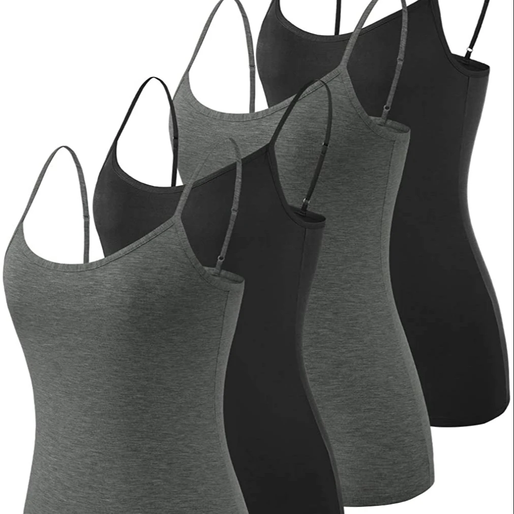 
2021 new hot-selling summer sexy Vislivin Womens Basic Solid Camisole bra Adjustable underwear cotton Camisole set 