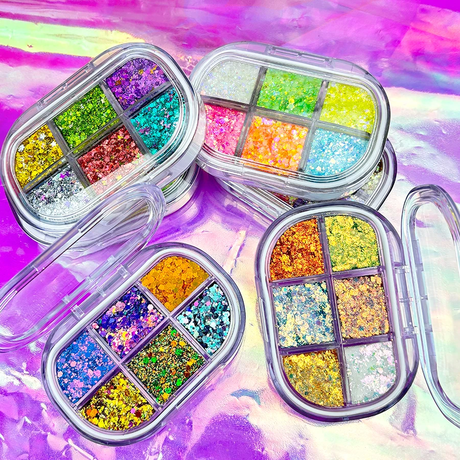 Beauty factory wholesale glitter high pigment powder customized private label glitter vegan  high quality eyeshadow palette