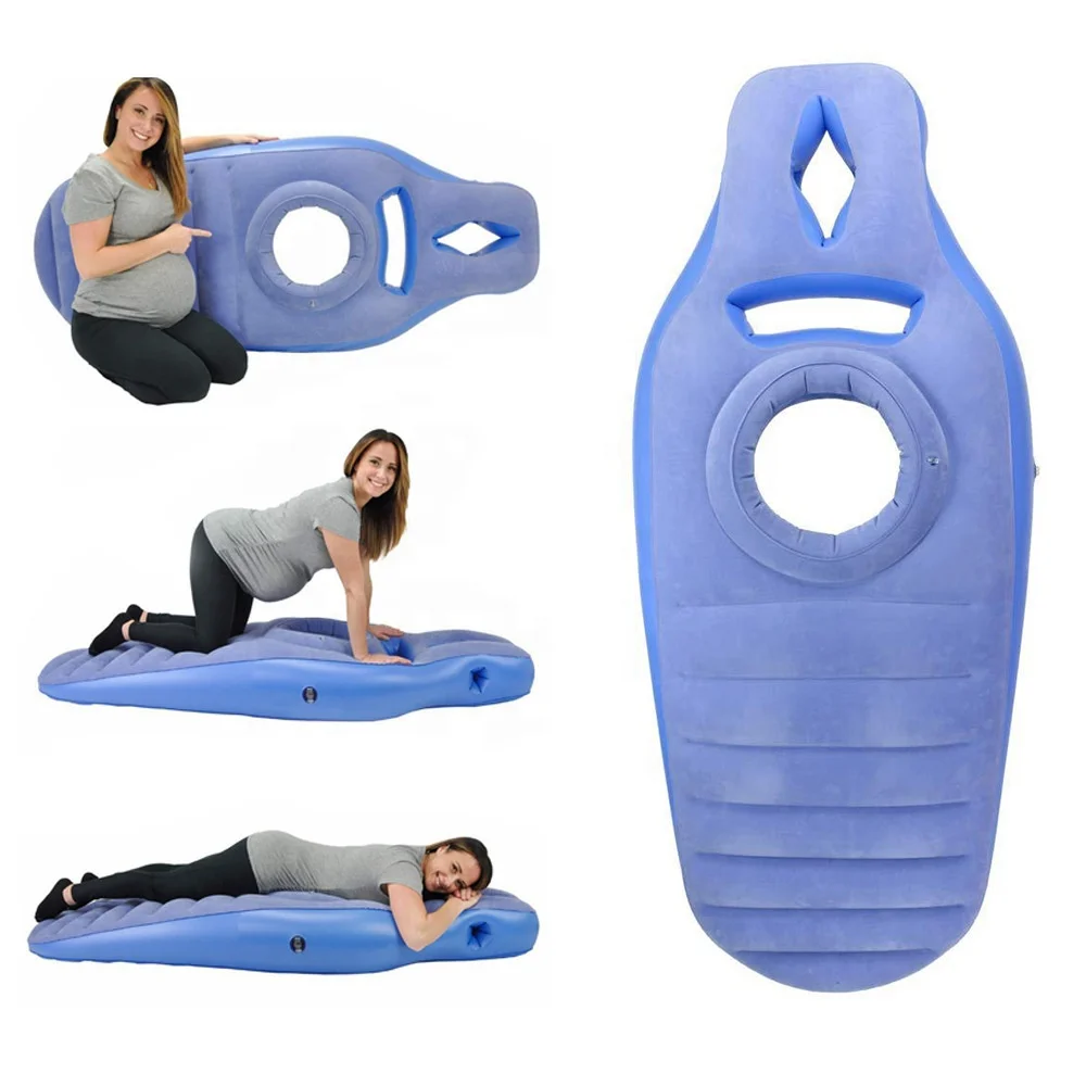 Flocking Pvc Air Mattress Pregnant Women Waist Pillow Inflatable Yoga Mat