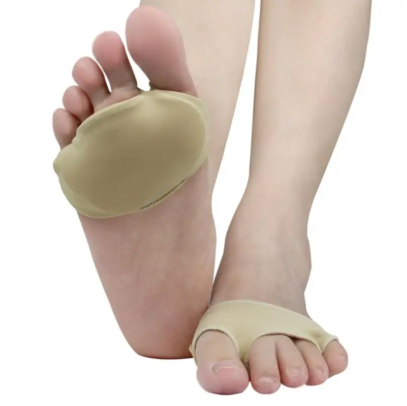 Gel Metatarsal Ball of Foot Cushion Pads High Quality Fabric Opp Bag Beige Silicone Shoes and Insoles Silicone Sock Foot Care