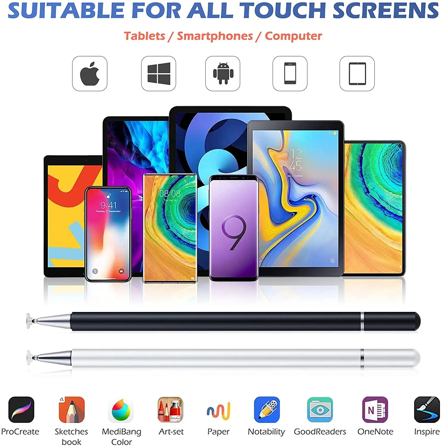 2022 Cheapest Universal Custom Slim Android Ipad Pencil Tablet Active Stylus Pens For Touch Screens