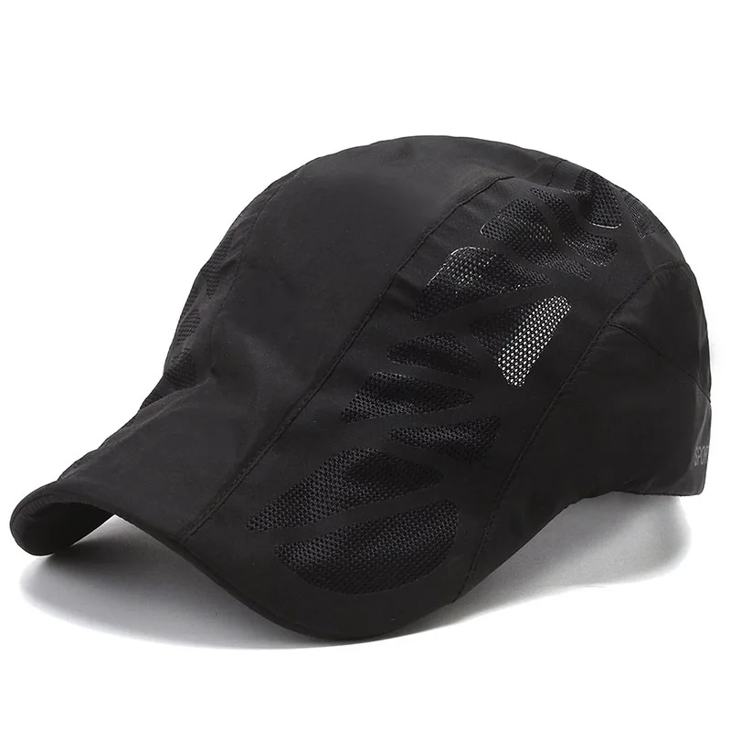 Wholesale Fashion Summer Outdoor Quick Dry Mesh Hat Custom Beret Baseball Sunscreen Fabric Breathable Sports Cap for Men