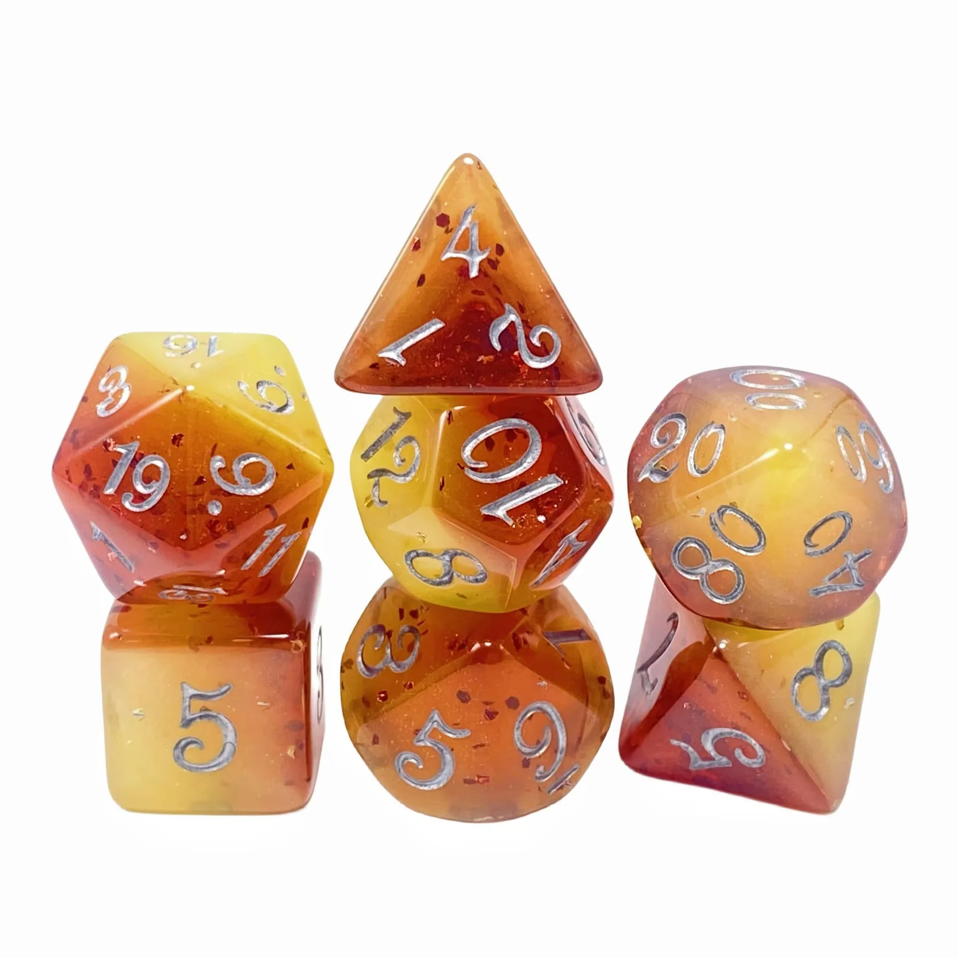 Two-Color Layered Dice Set Seven-Piece Set Of Acrylic Dnd Dice Polyhedral Custom Game Rpg Dnd Dice Set