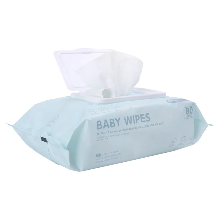 
tender 100% cotton baby wipes 80pcs disposable wet tissue fragrance free 