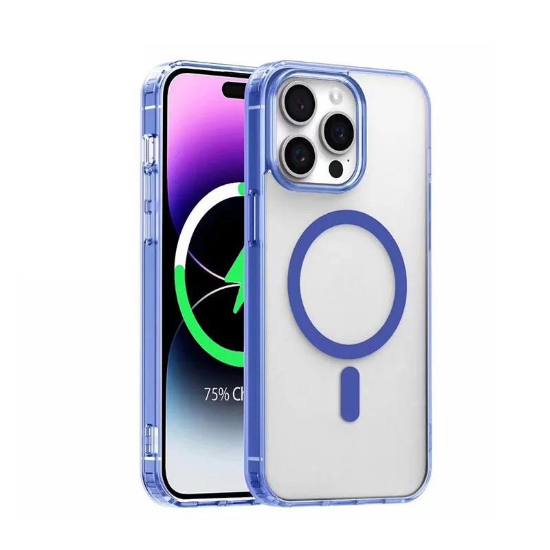 Guangzhou Wholesale Magnetic Mobile Cases  2025 Newest 2 in 1 TPU + Acrylic Mobile Covers  For iPhone 11 12 13 14 15 16 Pro Max