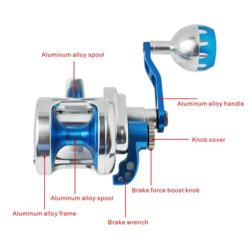 
Great low price stainless steel gears bait runner one way clutch bearing 80w golden heavy bass automatic aluminum fishing reels 