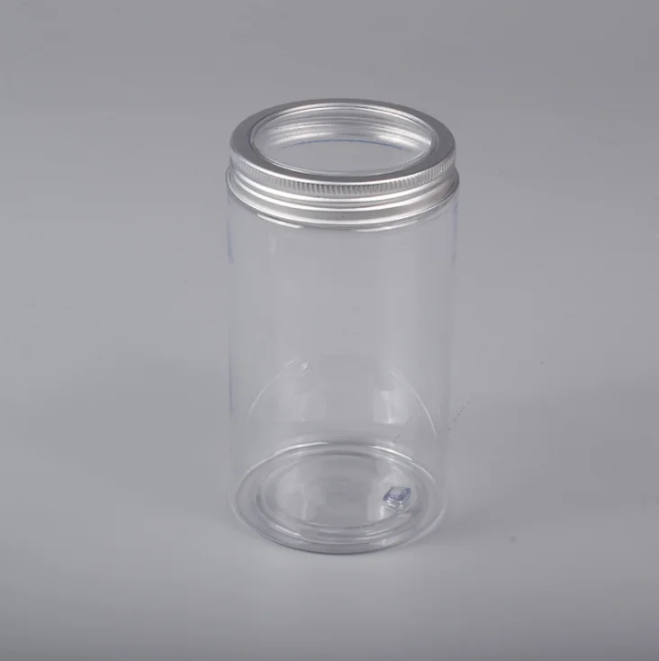 wide mouth pet plastic jam jar 650ml with aluminum cap