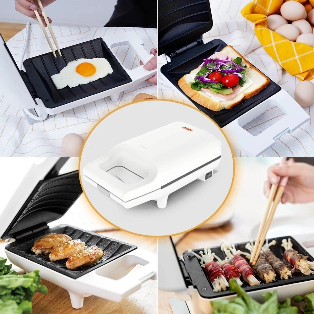 Pinlo PL-S042W1H Мини 420 Вт Сэндвич Машина антипригарная кухонная Breafast хлебопечки тостеры чайник финг яйцо