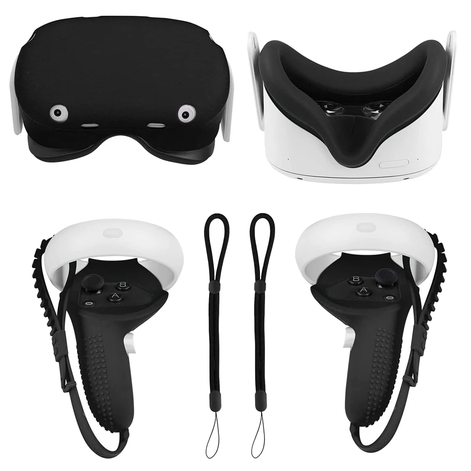 VR Oculus Quest 2 Silicone Cover Kit Set Combination For Quest 2 Eye Mask Pad Controller Grips Cover Replacement