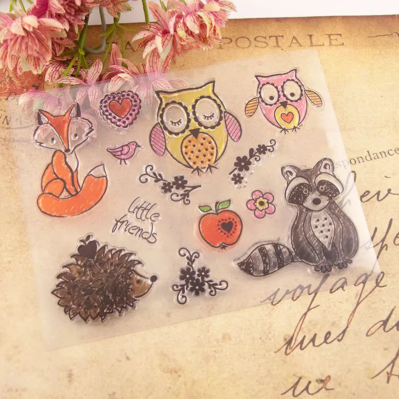 
Animals craft scrapbooking colorful clear stamp 