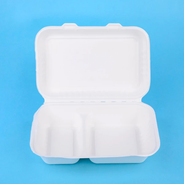 100% compostable, biodegradable bagasse tableware, disposable food, lunch box with lid