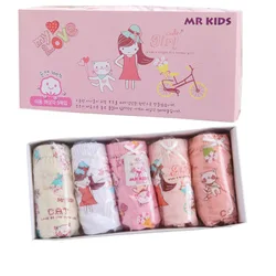 Baby 5 Pack Panties Soft Comfort Knickers Korean Cotton Kids Underwear Little Girls Assorted Briefs 2-14 Yrs