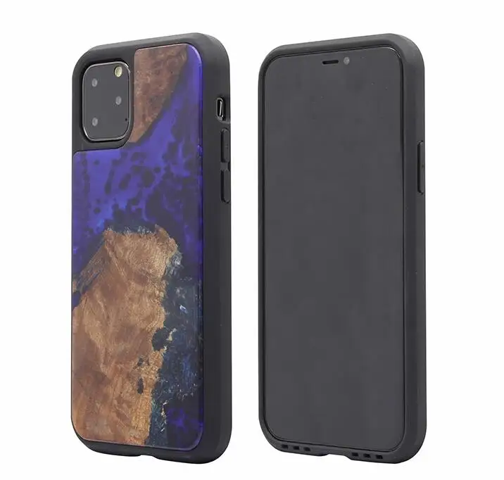 
Wood Resin Case for iPhone 11 One-of-A-Kind Protective Traveler Bumper Cover 