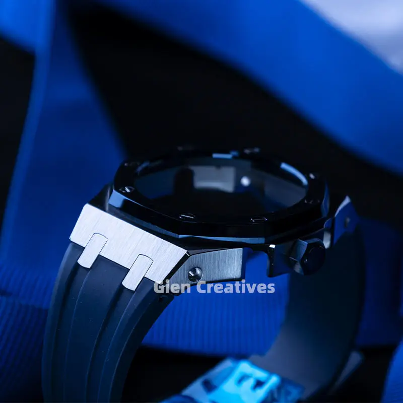 Комплект модов 5-го поколения G Shock GA2100 из нержавеющей стали золотой корпус для часов Безель светло-голубой ремешок Casio