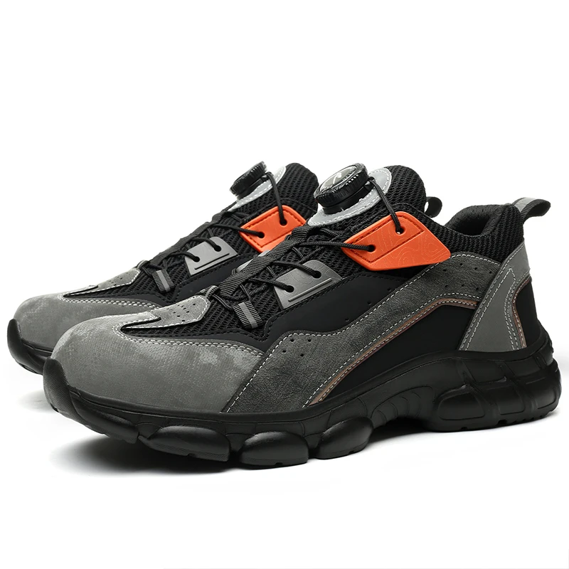 Sunland Shoes for Men Work Sneakers with Puncture Proof Insole Breathable Safety Shoes for Constr Comfortable Steel