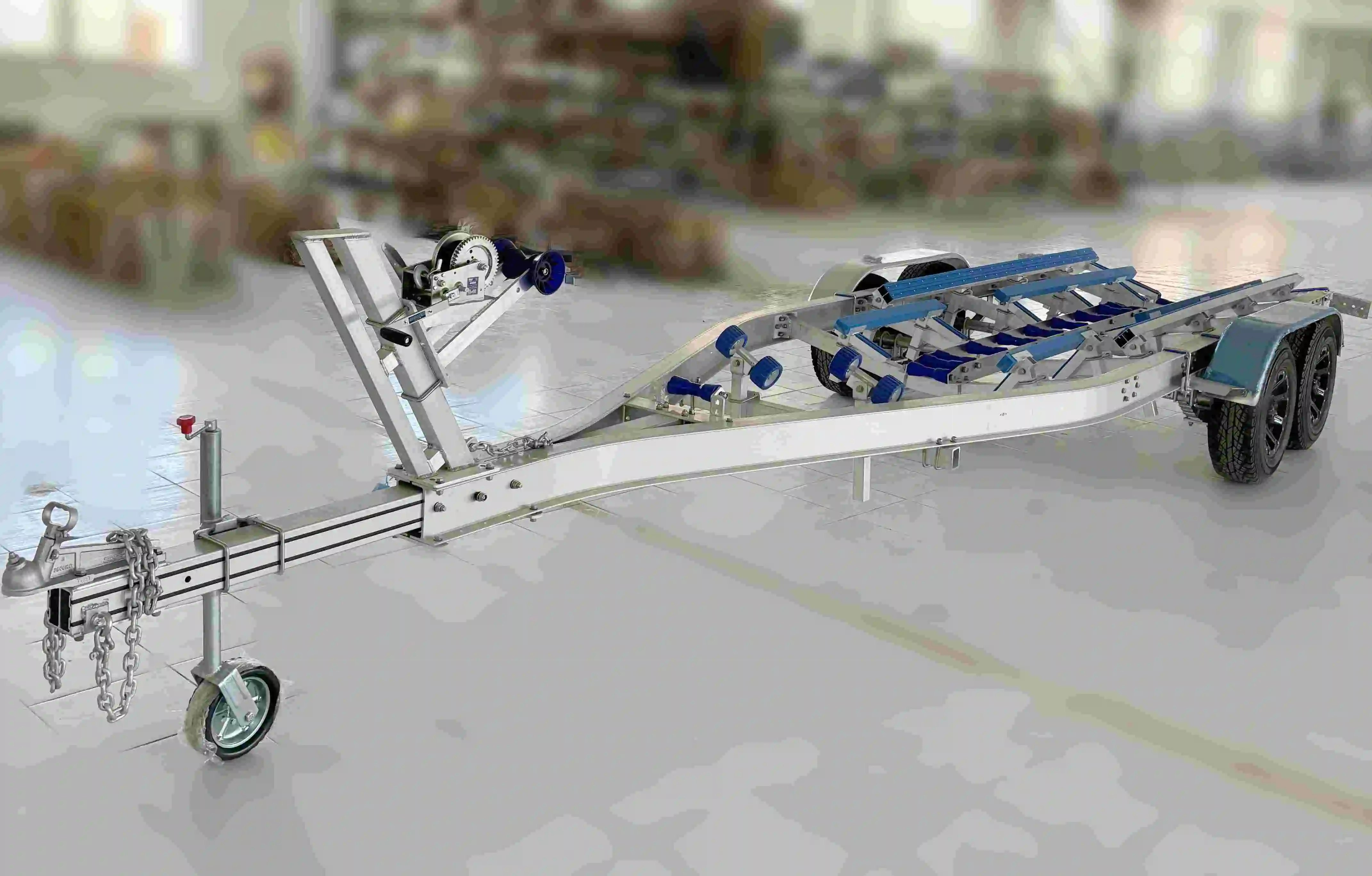 27ft  tandem axle  poly  bunks  aluminum  fishing  boat trailer for sale with factory price and 6 piston brake caliper