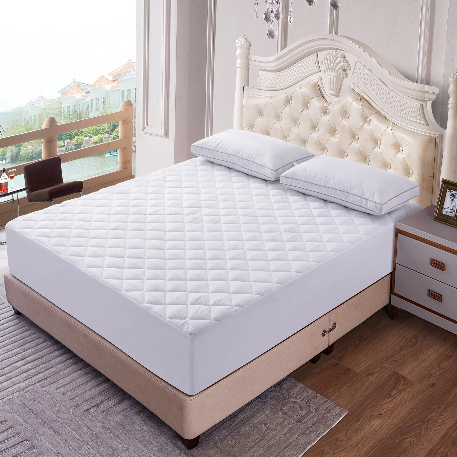King Size Waterproof Mattress Pad, Safe Quilted Mattress Protector, Deep Pocket Waterproof Mattress Cover