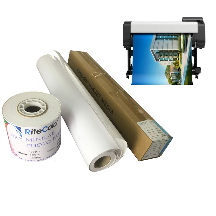 Professional Pigment High Glossy Satin Luster Matte Inkjet Dry Lab RC Photo Paper Roll