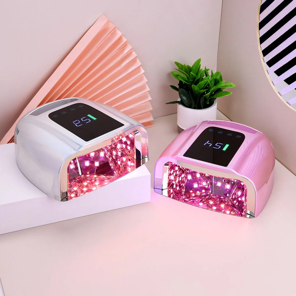 Professional 96w Pro Cure Wireless Dual Light Rechargeable Cordless Gel Dryer Sun UV LED Nail Lamp for Salon Manicure