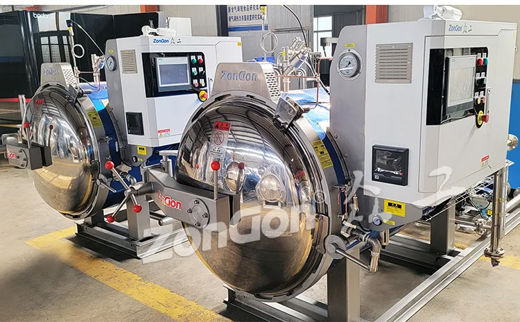 200L 500 Liters small horizontal type retort machine  autoclave industrial  bottles sterilization machine