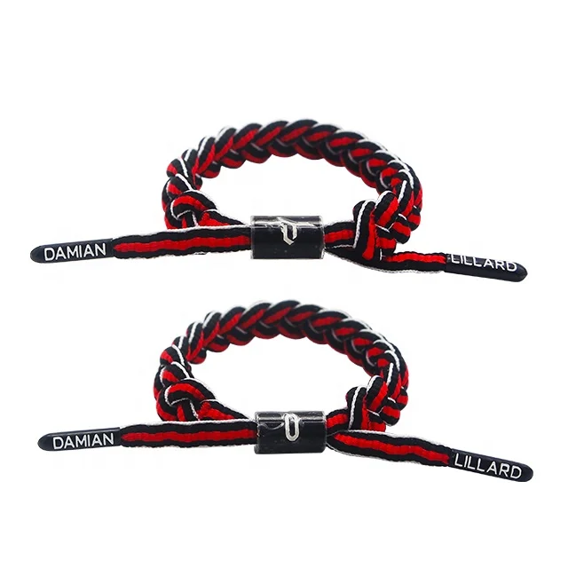 Custom made woven men braided shoe lace bracelets