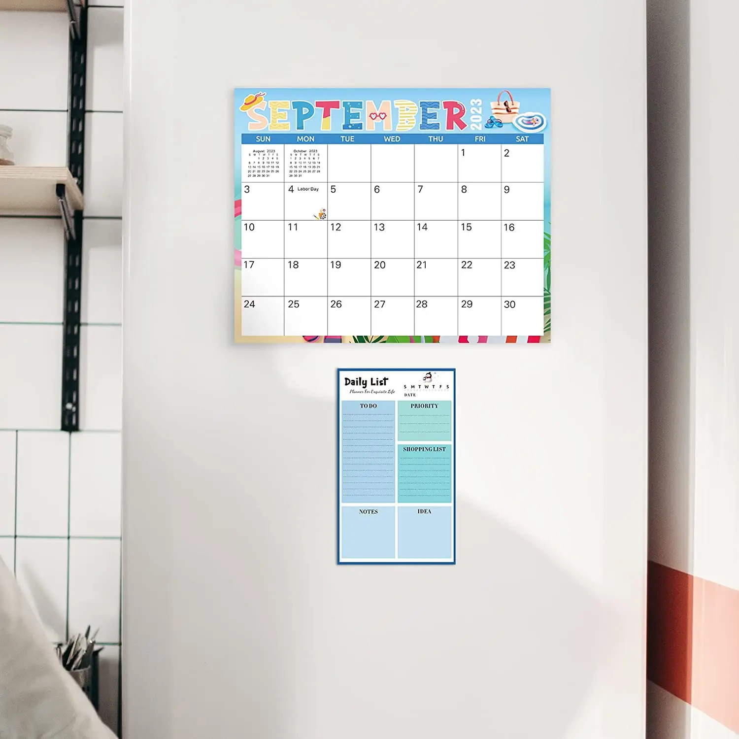 Custom magnetic whiteboard planner magnet calendars for fridge from May 2023 to Dec 2024 with sticky notes for planning