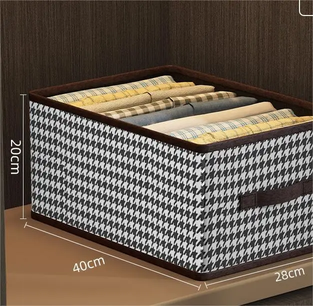 Fabric Foldable Clothes Storage Box Steel Frame Organizer Clothes Trousers Storage Wardrobe Clothes Box