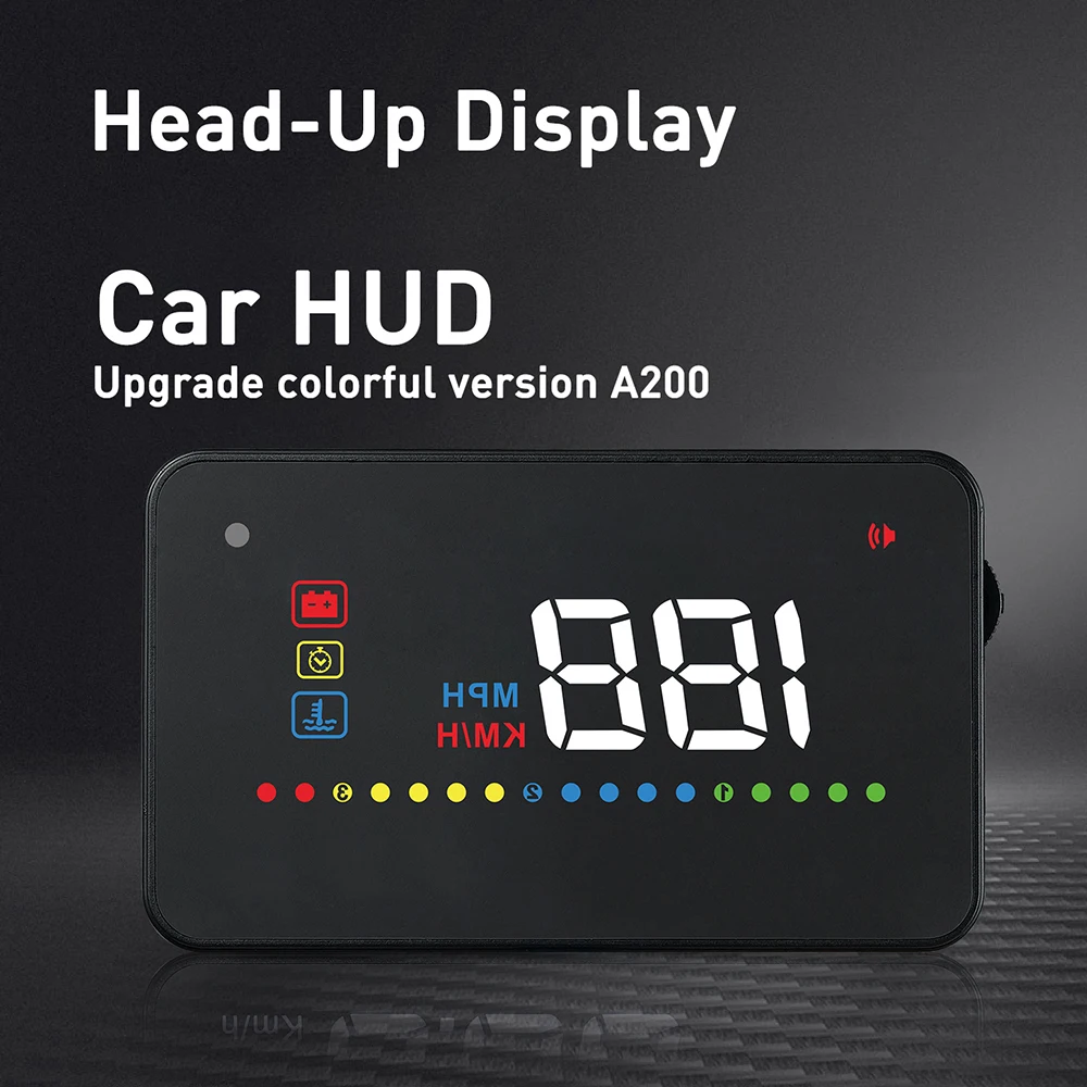 A200 hud car universal head up display speedometer obd2 for car hud 2020