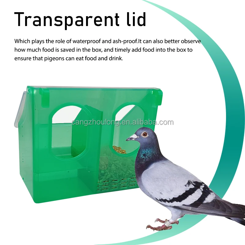 ZB LMB 07 Plastig Pigeon Breeding Food Seed Feeder Supplies 2 Hole Pigeon Feeder and Drinker Box