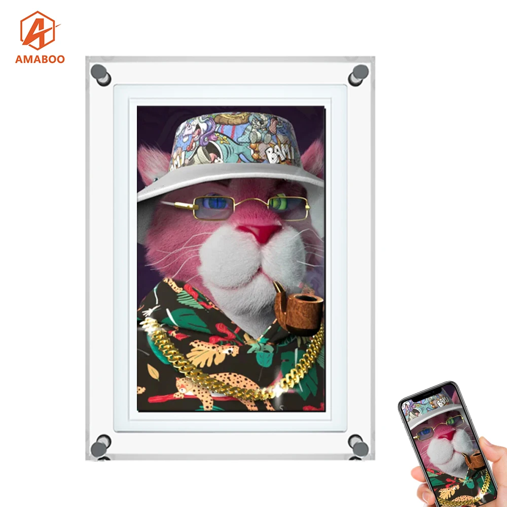White Acrylic Electronic Digital Smart Photo Frame Video Art Frame Foto Digital Display Frame