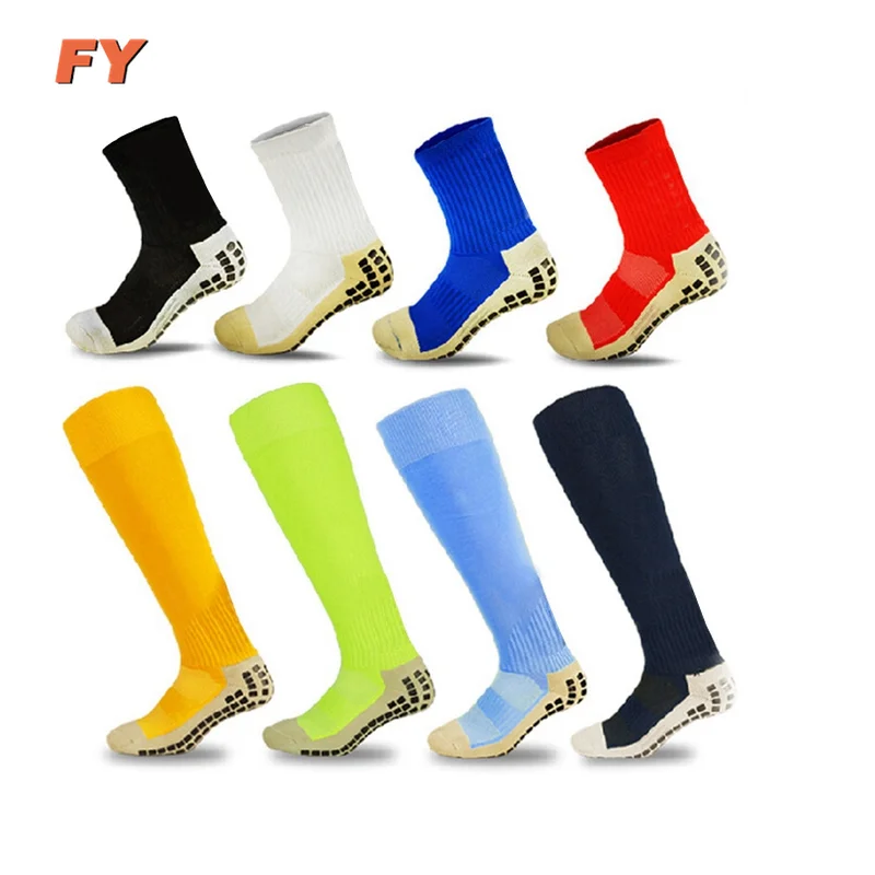 FY-N071 custom logo youth grip anti slip sock soccer football sox soccer socks with grip