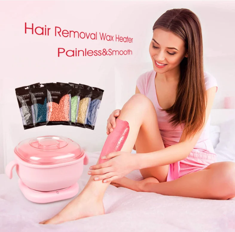 2022 New Easy To Clean 400ml Silicone Pot Depilatory Wax Melting Machine Portable Pink Paraffin Wax Heater Foldable Hair Removal