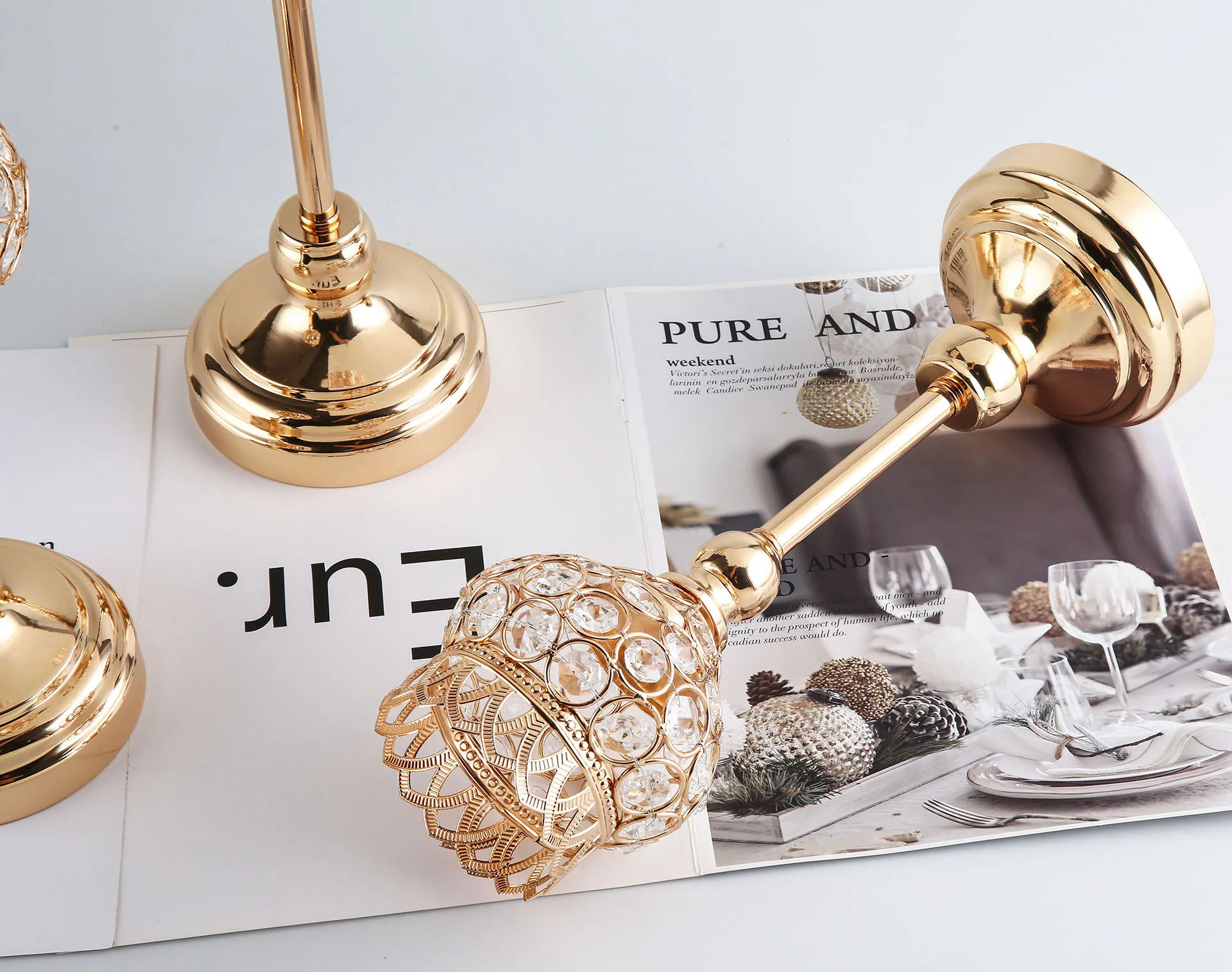 Europe Hotel wedding metal handicraft candlelight dinner ornament metal candle holder