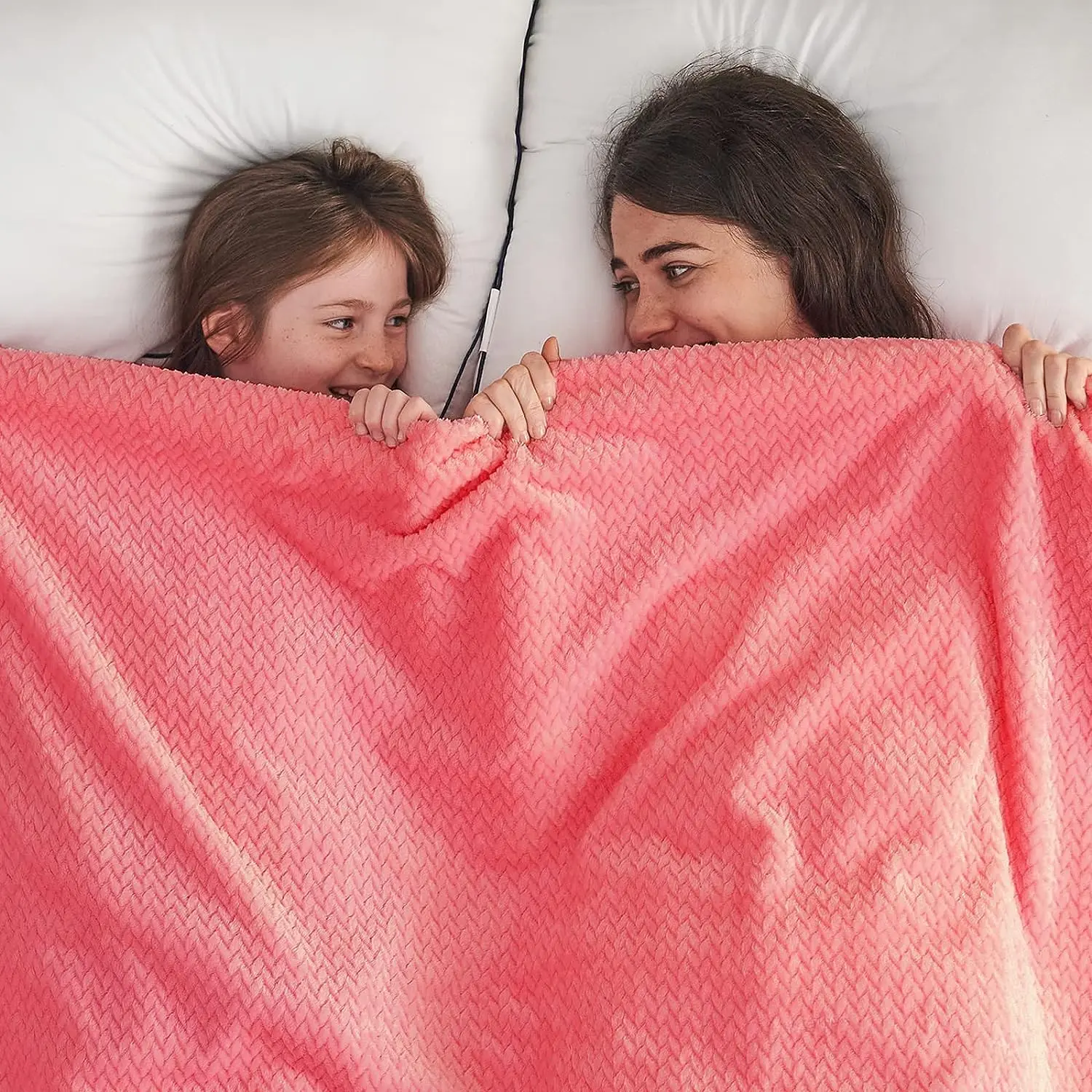 Super Soft pink Premium Silky Flannel Fleece Leaves Pattern Lightweight Bed Blanket All Season Use -- Blanket