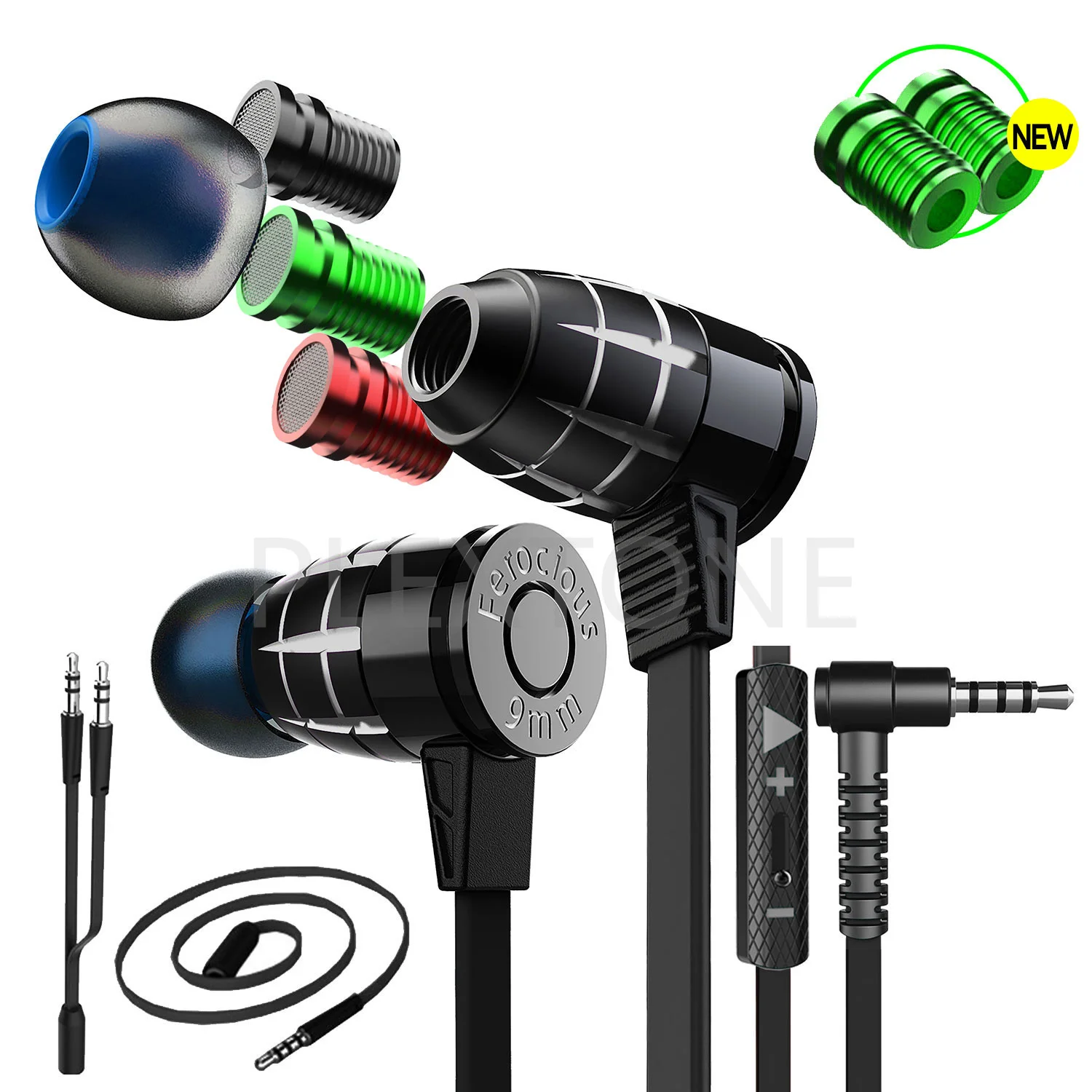 PLEXTONE earphone G25 3.5mm android and old IOS Earbuds Gaming in-Ear Headphones with voice changer