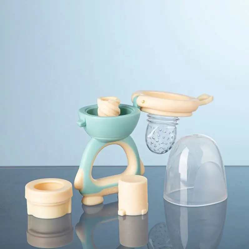 New Pushing Type Robot Shape Wholesale Bpa Free Silicone Baby Fresh Baby Vegetables Juice Food Feeder Fruit Pacifier