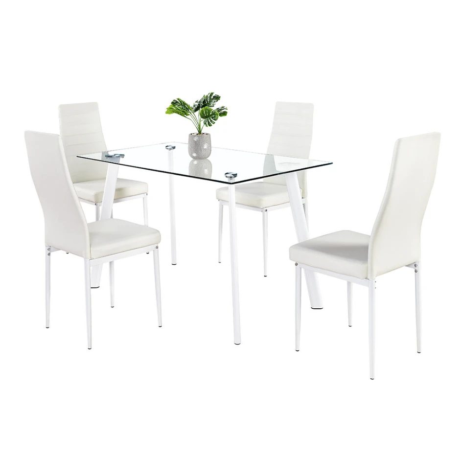 New arrival wedding furniture dining round dinning table set glass modern