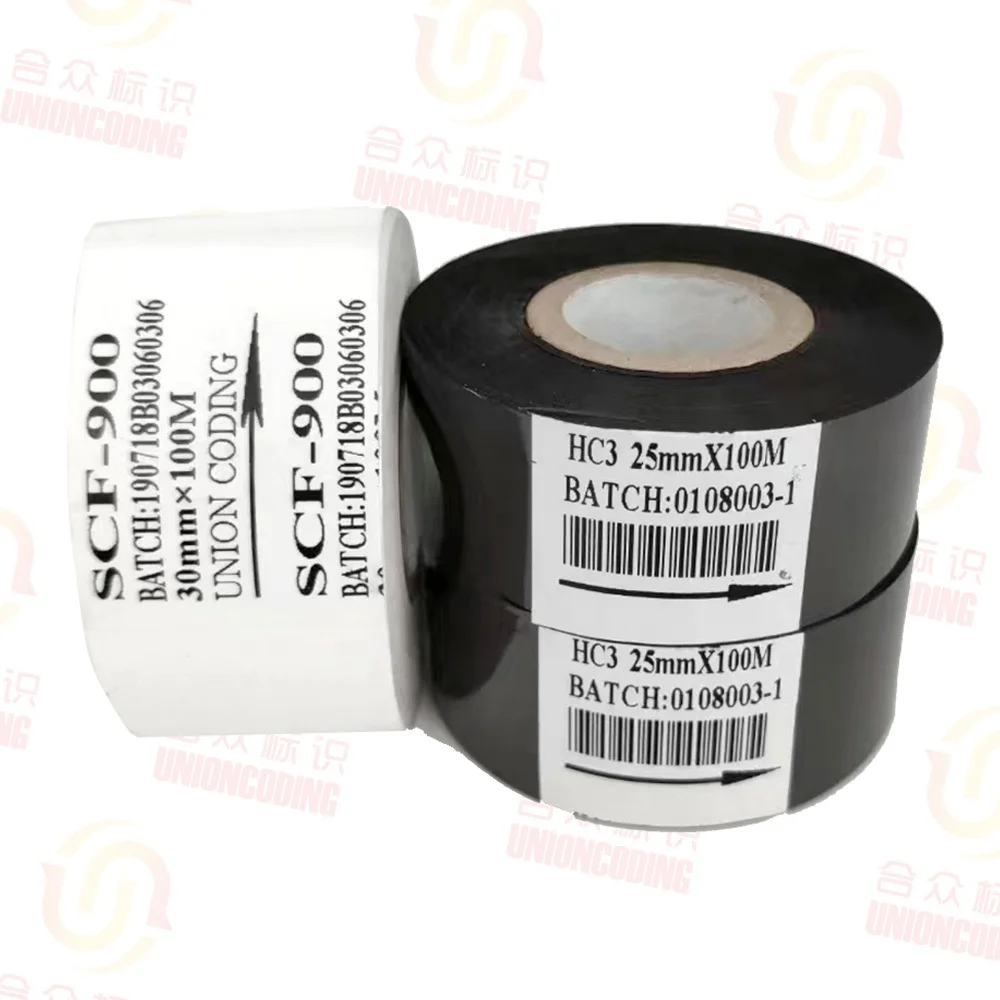 Date Coding Ribbon Batch Number Black Hot Stamping Foil For Hp-241b Coding Machine Print On Flexible Package
