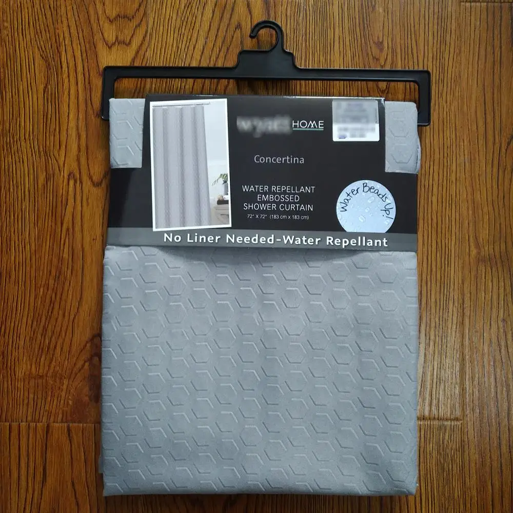 3D Geometric style embossing effect design solid colour shower curtain for hotel bathroom decorative