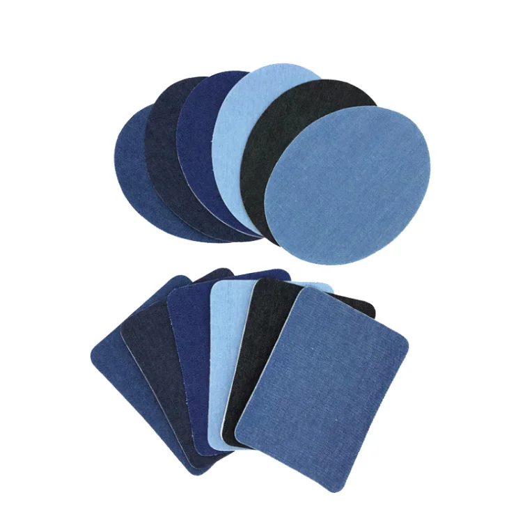 DIY garment denim Patches  Iron On  Repair Jeans Elbow Knee Back Patch with different size and colors