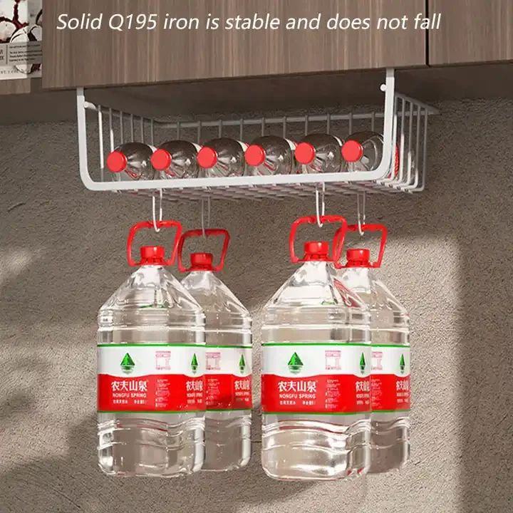 Hot Selling Metal Hanging Shelf Storage Punch-free Cabinet Storage Shelf Wire Organizer Basket