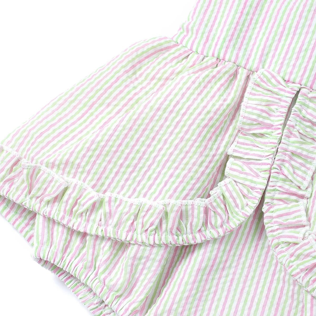 2024 summer children swimwear striped seersucker baby girl one piece swimsuit kids clothing design