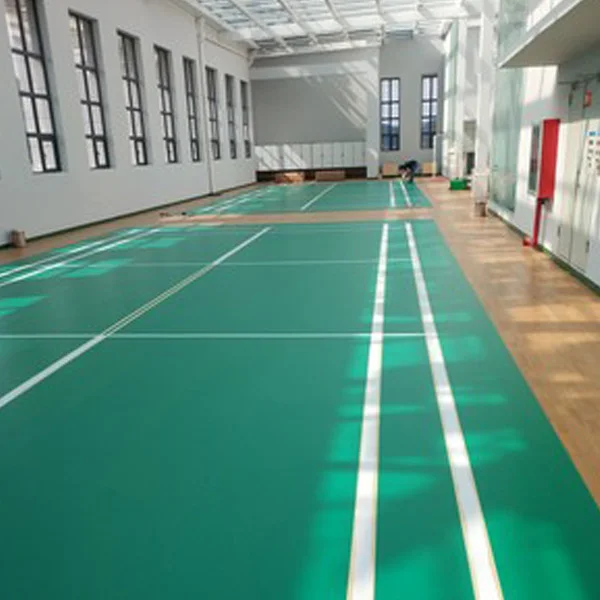 JIANER simple color pvc material badminton court mat  Badminton Court Flooring badminton court sport pvc flooring