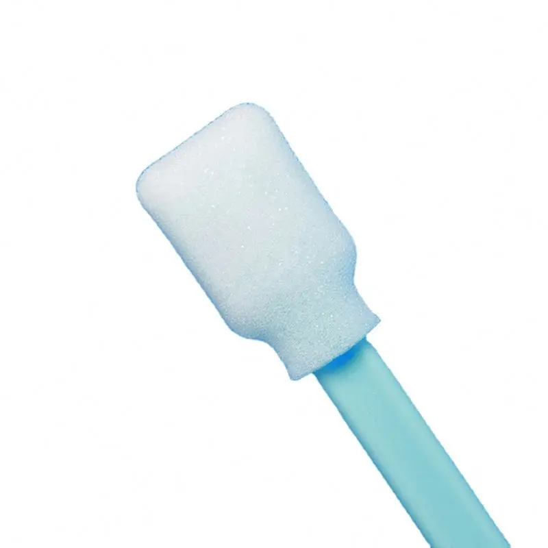 Disposable sponge swab with plastic handle for cleaning
