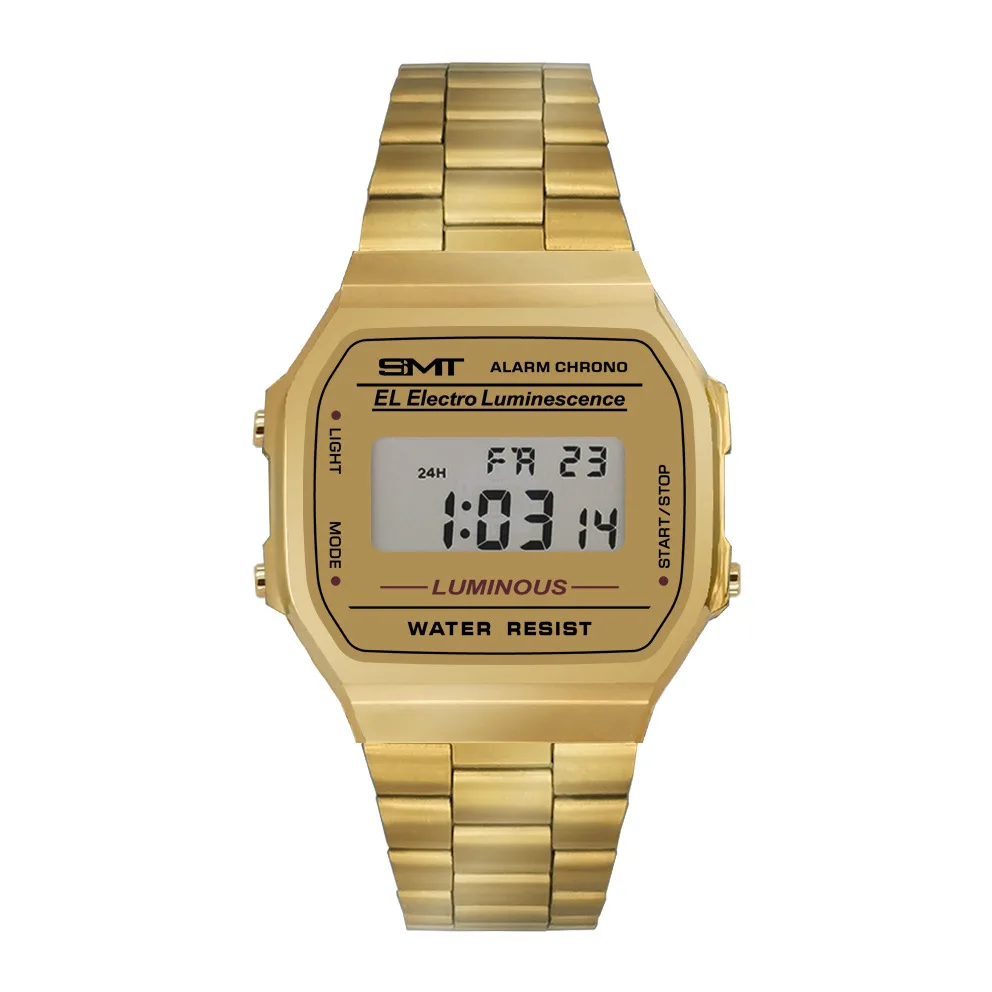 Top Brand Dazzle Colorful  LED Adjustable Calendar Case Material Strap Table Digital Watches for Women and Men China Watches