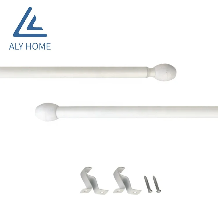 Hot Sale Elegant Decorative Metal Double Brackets Finials Aluminium Alloy Curtain Rod Pole For Windows